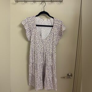 Altar’s State Purple Floral V-Neck Dress
